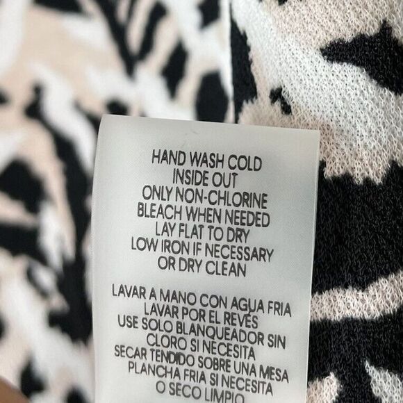 CALVIN KLEIN Sleeveless Top Women XS NEW Ivory-Pink Print Hardware-Detail Career - Picture 7 of 8